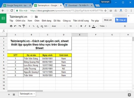 BsCT cach set quyen cell sheet thiet lap quyen theo khu vuc tren google sheet 2 BsCT cach set quyen cell sheet thiet lap quyen theo khu vuc tren google sheet 2