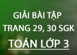 Giai bai tap trang 29 30 SGK Toan 3 Tap Giai bai tap trang 29 30 SGK Toan 3 Tap