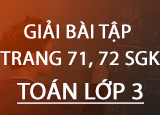 Giai bai tap trang 71 72 SGK Toan 3 Tap Giai bai tap trang 71 72 SGK Toan 3 Tap