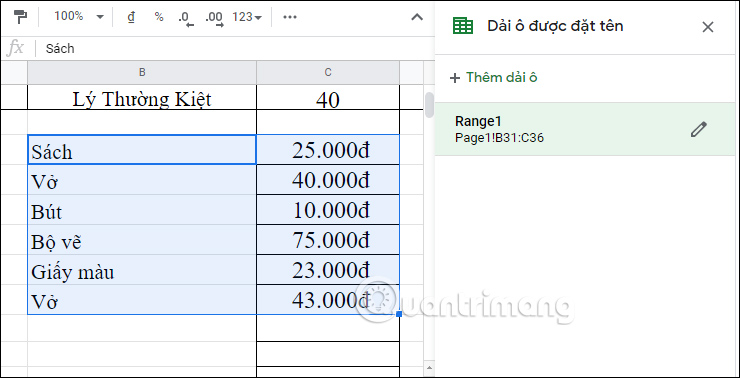 Google Sheets dung dai o dat ten 7 Google Sheets dung dai o dat ten 7