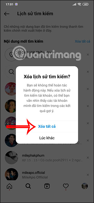 Instagram xoa lich su tim kiem 5 Instagram xoa lich su tim kiem 5