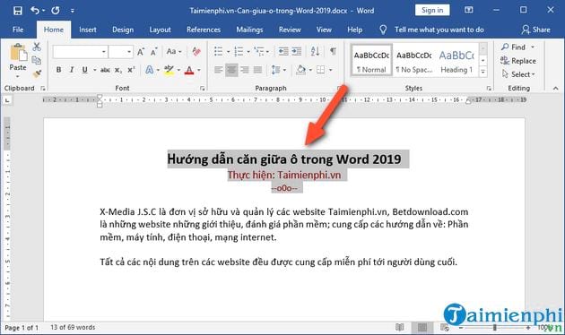 cach can giua o trong word 2019 3 cach can giua o trong word 2019 3