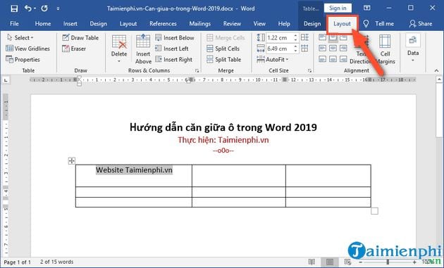 cach can giua o trong word 2019 5 cach can giua o trong word 2019 5