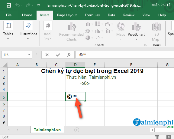 cach chen ky tu dac biet trong excel 2019 5 cach chen ky tu dac biet trong excel 2019 5