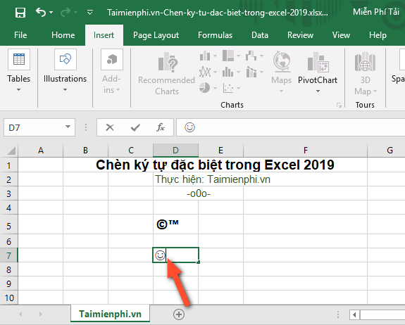 cach chen ky tu dac biet trong excel 2019 6 cach chen ky tu dac biet trong excel 2019 6