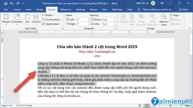 cach chia van ban thanh 2 cot trong word 2019 1 cach chia van ban thanh 2 cot trong word 2019 1