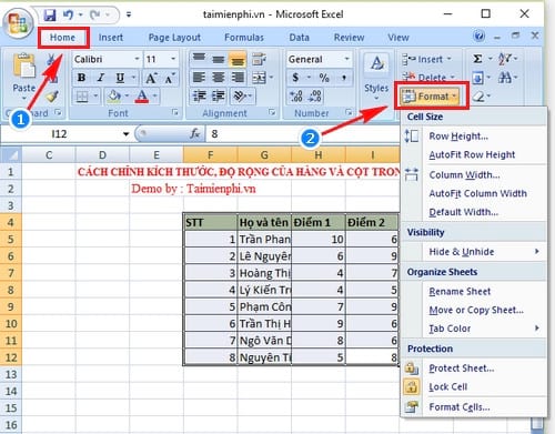 cach chinh kich thuoc do rong cua hang va cot trong excel nhanh 5 cach chinh kich thuoc do rong cua hang va cot trong excel nhanh 5