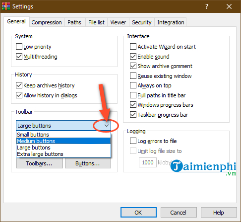 cach chinh kich thuoc toolbar winrar 3 cach chinh kich thuoc toolbar winrar 3