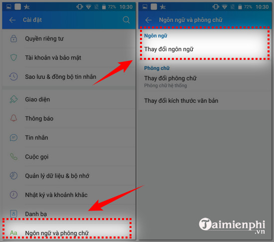 cach doi ngon ngu phong chu tren zalo cho android 2 cach doi ngon ngu phong chu tren zalo cho android 2