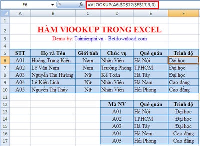 cach dung ham vlookup trong excel 2 cach dung ham vlookup trong excel 2