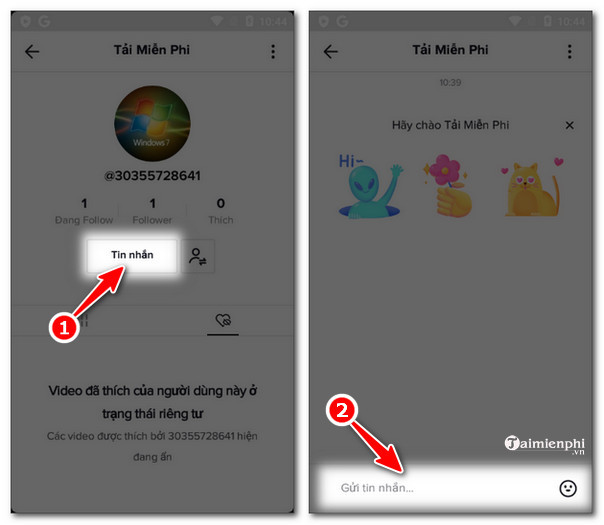 cach gui tin nhan tiktok 2 cach gui tin nhan tiktok 2