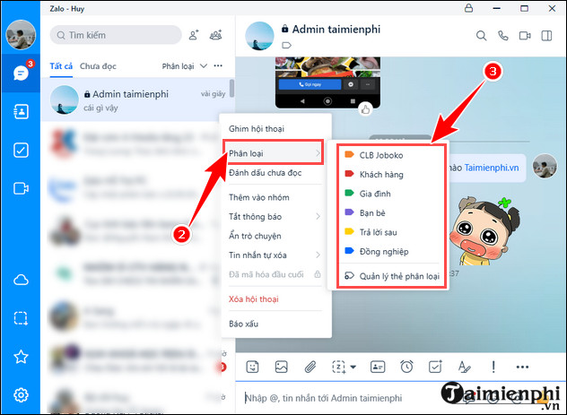 cach phan loai tin nhan tren zalo 2 cach phan loai tin nhan tren zalo 2
