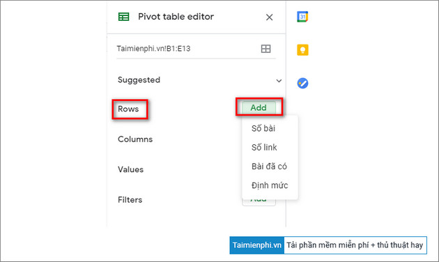 cach tao bang thong ke pivot table tren google sheets 5 cach tao bang thong ke pivot table tren google sheets 5