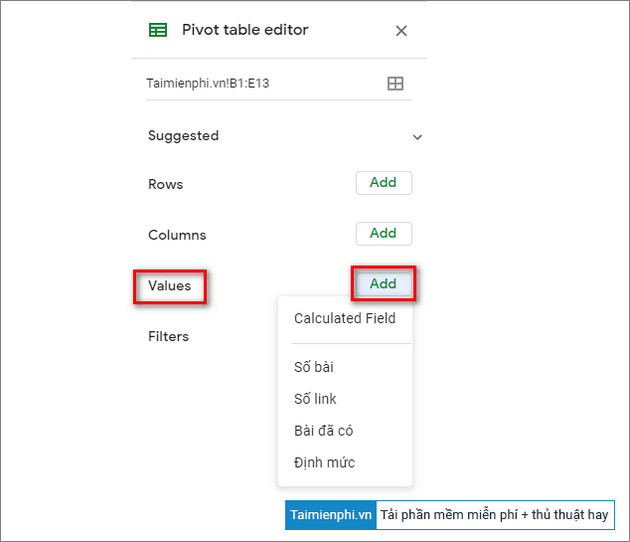 cach tao bang thong ke pivot table tren google sheets 6 cach tao bang thong ke pivot table tren google sheets 6