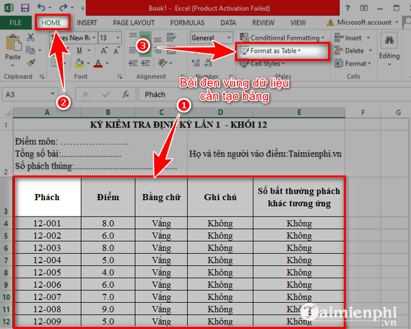 cach tao bang trong excel 5 cach tao bang trong excel 5