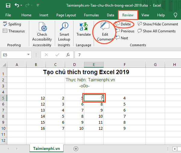 cach tao chu thich trong excel 2019 4 cach tao chu thich trong excel 2019 4