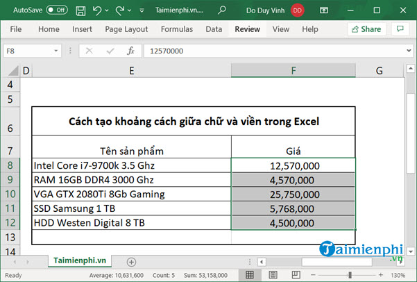 cach tao khoang cach giua chu va vien trong excel 5 cach tao khoang cach giua chu va vien trong excel 5