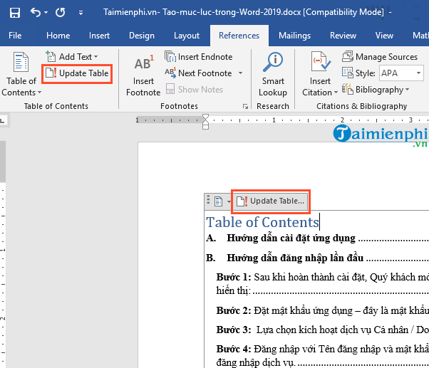 cach tao muc luc trong word 2019 9 cach tao muc luc trong word 2019 9