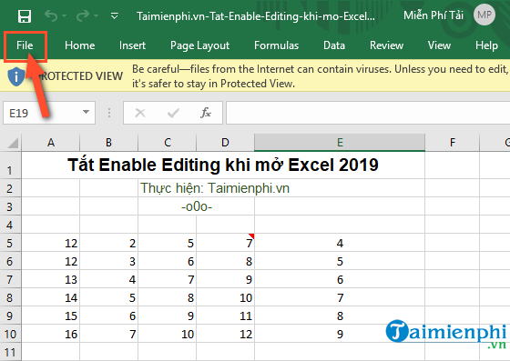 cach tat enable editing khi mo excel 2019 2 cach tat enable editing khi mo excel 2019 2