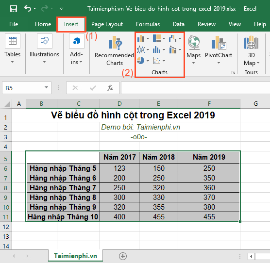 cach ve bieu do hinh cot trong excel 2019 1 cach ve bieu do hinh cot trong excel 2019 1