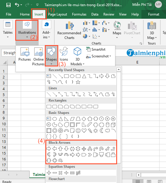 cach ve mui ten trong excel 2019 10 cach ve mui ten trong excel 2019 10