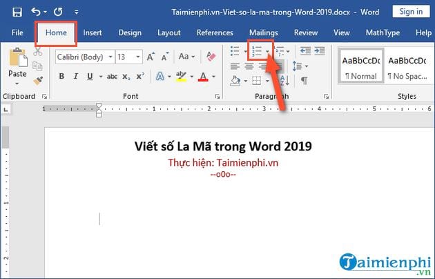 cach viet so la ma trong word 2019 1 cach viet so la ma trong word 2019 1