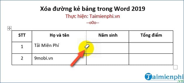 cach xoa duong ke bang trong word 2019 2 cach xoa duong ke bang trong word 2019 2