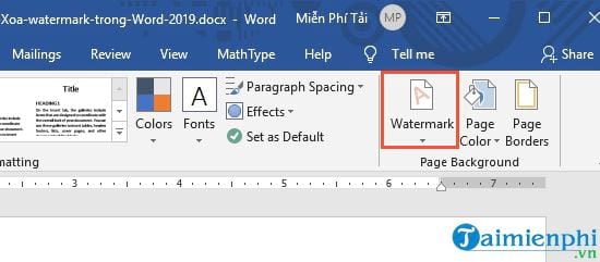 cach xoa watermark trong word 2019 2 cach xoa watermark trong word 2019 2