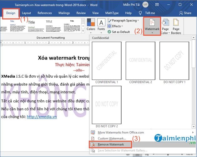 cach xoa watermark trong word 2019 7 cach xoa watermark trong word 2019 7