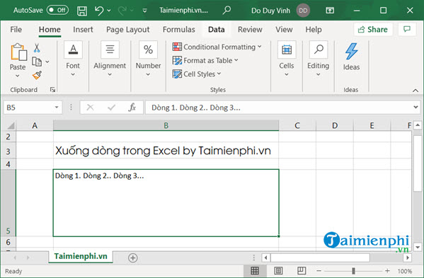 cach xuong dong trong excel 1 cach xuong dong trong excel 1