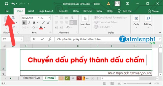 chuyen dau phay thanh dau cham Excel 1 chuyen dau phay thanh dau cham Excel 1