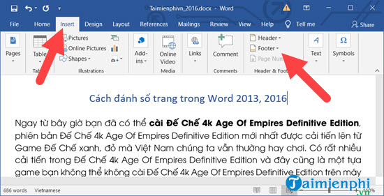 danh so trang trong Word 1 danh so trang trong Word 1