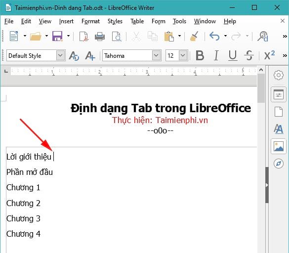 dinh dang tab trong libreoffice 1 dinh dang tab trong libreoffice 1