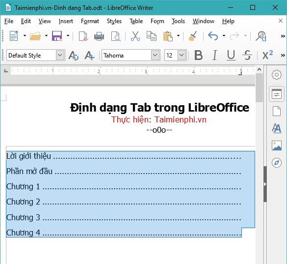 dinh dang tab trong libreoffice 5 dinh dang tab trong libreoffice 5