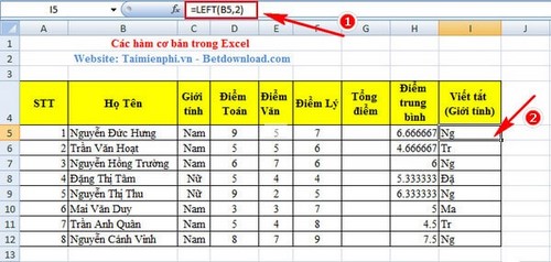 ham co ban trong excel ham left ham co ban trong excel ham left