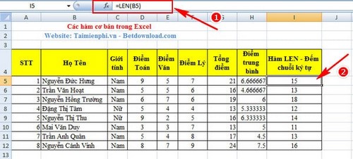 ham co ban trong excel ham len ham co ban trong excel ham len