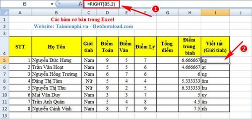 ham co ban trong excel ham right ham co ban trong excel ham right