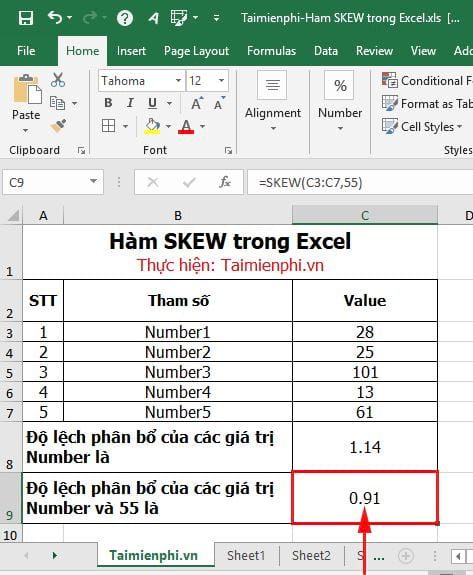 ham skew trong excel 6 ham skew trong excel 6