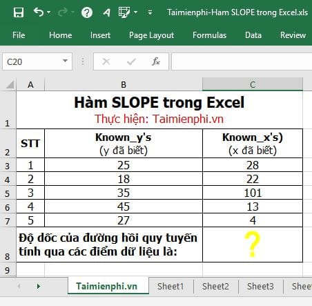 ham slope trong excel 2 ham slope trong excel 2