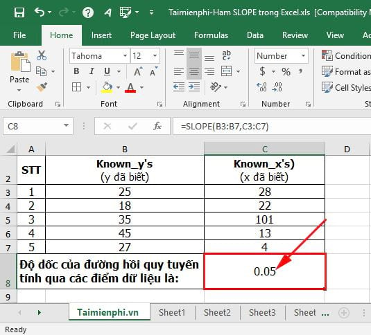 ham slope trong excel 4 ham slope trong excel 4