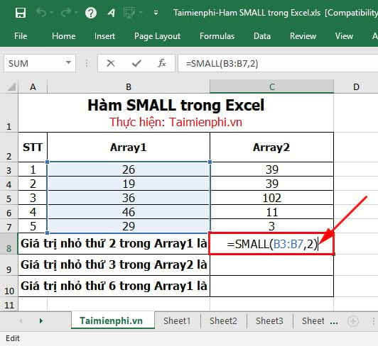 ham small trong excel 2 ham small trong excel 2