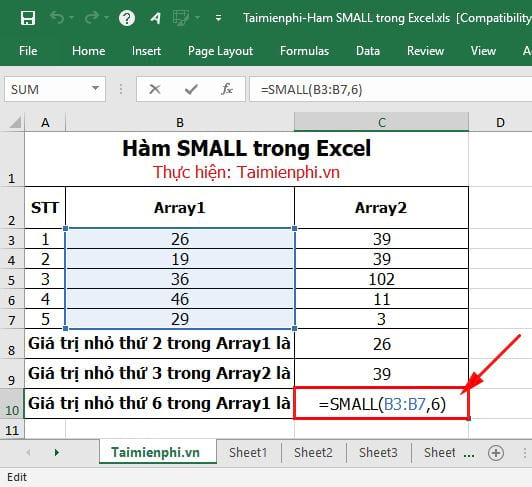 ham small trong excel 6 ham small trong excel 6