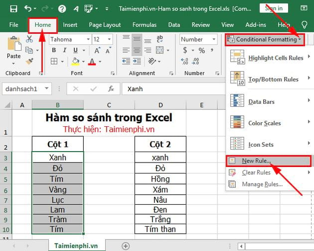 ham so sanh trong excel 7 ham so sanh trong excel 7