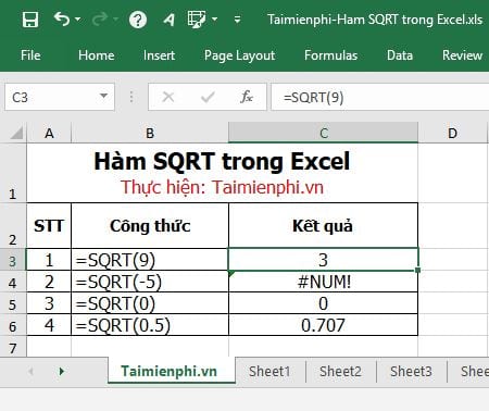 ham sqrt trong excel 1 ham sqrt trong excel 1