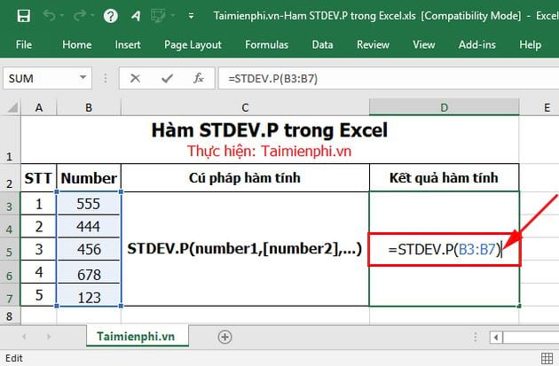 ham stdev p trong excel 3 ham stdev p trong excel 3