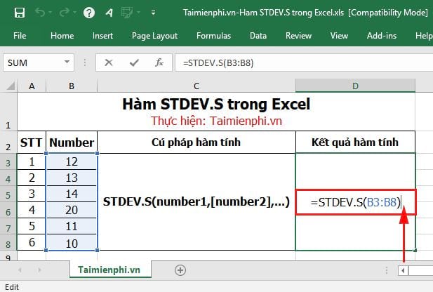 ham stdev s trong excel 3 ham stdev s trong excel 3