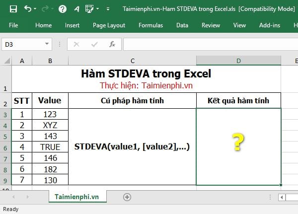 ham stdeva trong excel 2 ham stdeva trong excel 2