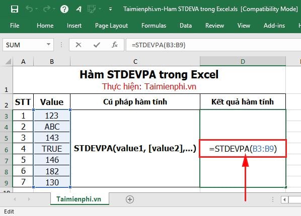 ham stdevpa trong excel 3 ham stdevpa trong excel 3