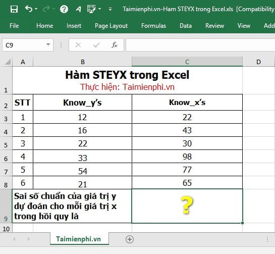 ham steyx trong excel 2 ham steyx trong excel 2