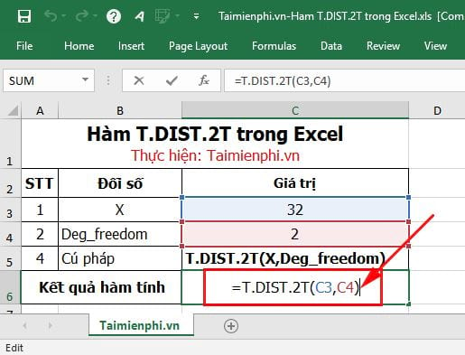 ham t dist 2t trong excel 2 ham t dist 2t trong excel 2